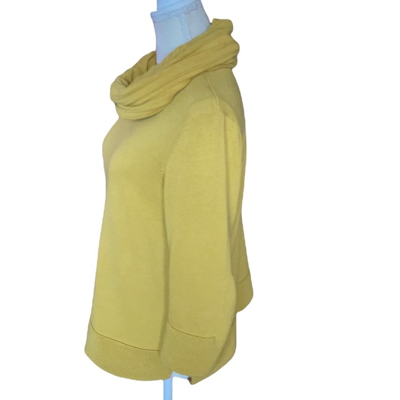 Marla Wynne Yellow Knit Wrist Length Sleeve Sweater with Detachable Scarf SZ: L - Picture 3 of 13